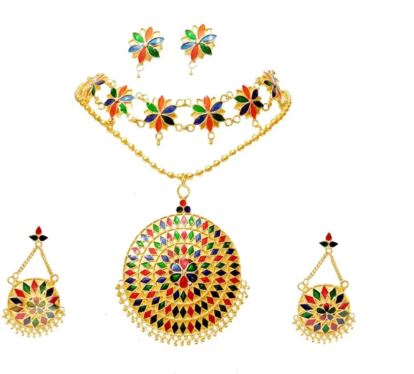 Assamese_Traditional_Gold_Plated_Multicolour_Combo_Jewellery_Set_For_Women